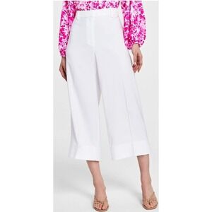 Vince Camuto White‎ Cropped Wide Leg Culottes Career Pants Size 14 NEW